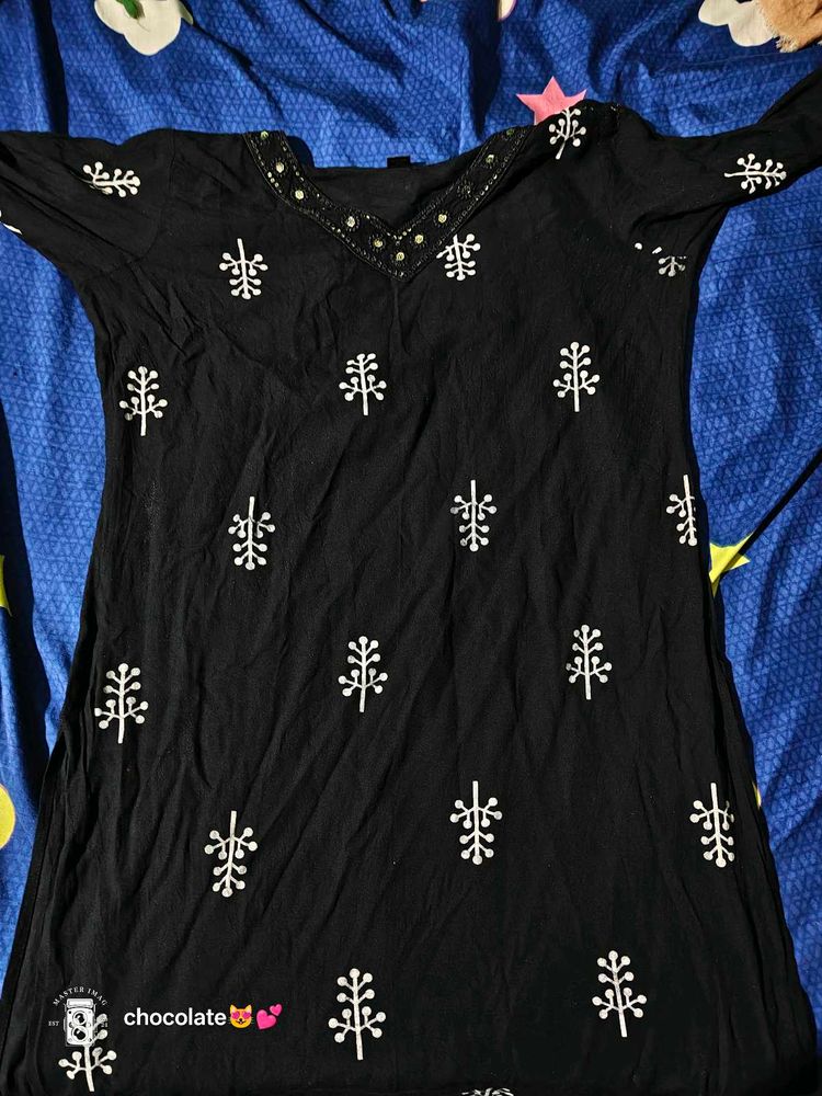 Black Printed Kurta🖤
