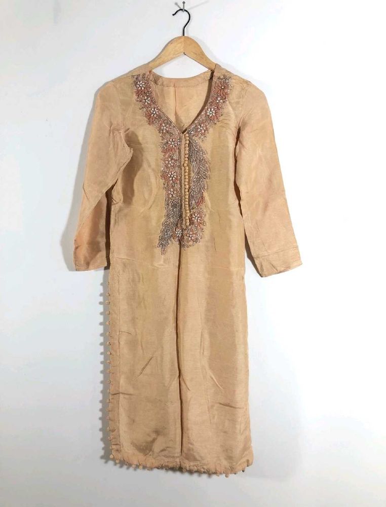 Tan Embroidery Kurta