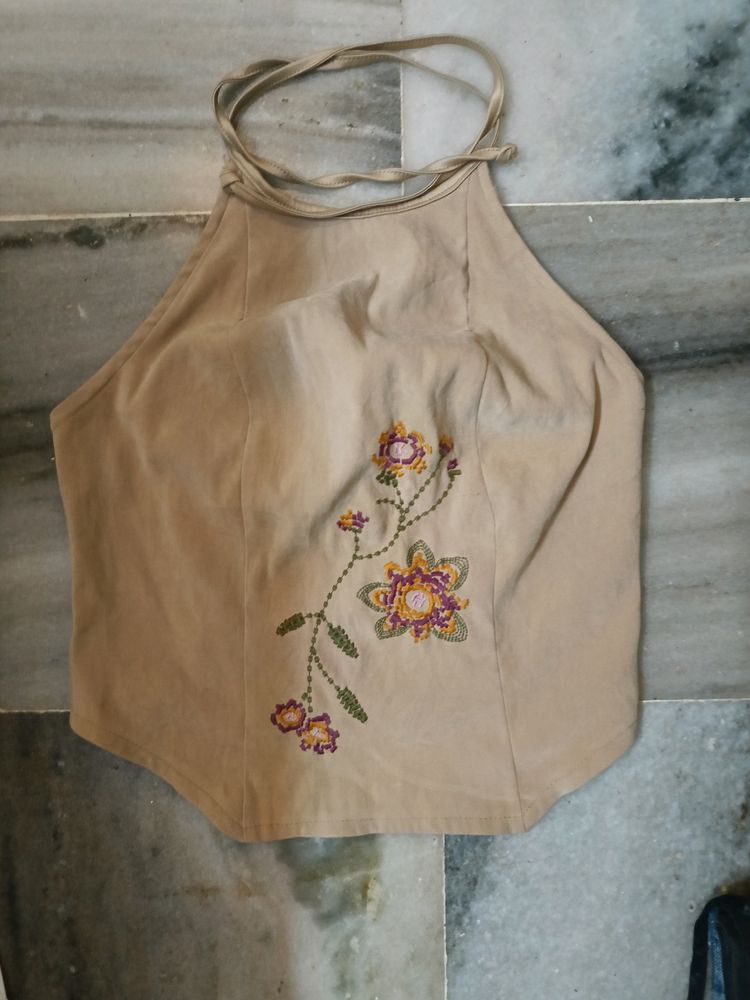Backless Khaki Top