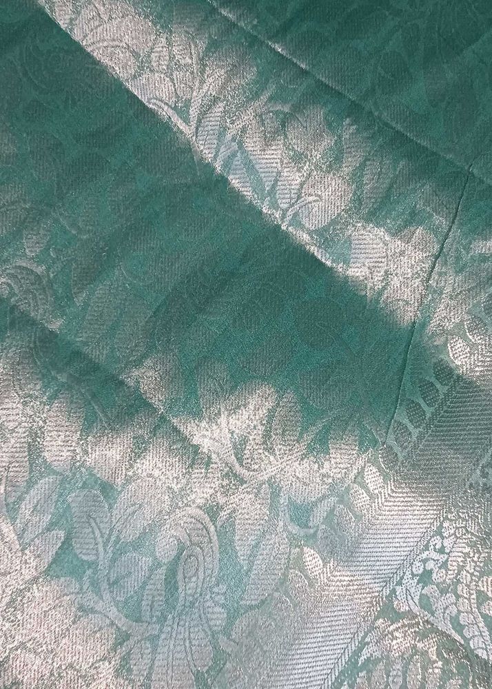 Teal Floral Patterned Fabric