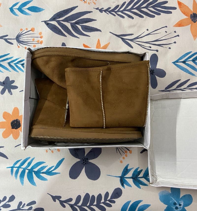 Brown Cozy Mid Calf Winter Boots