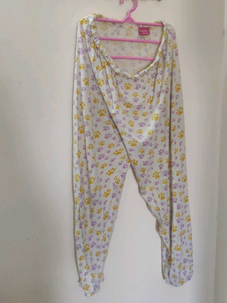 Yellow Animal Print Cotton Long Pants |Daily&amp; Nigh