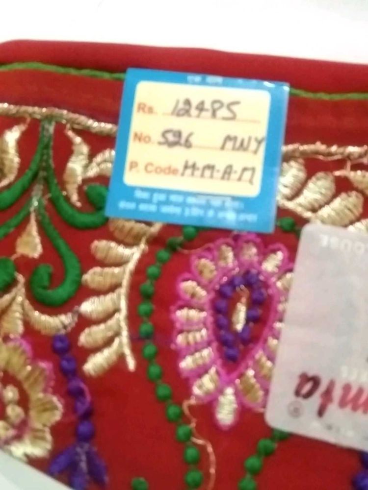 Red Saree With Tag
