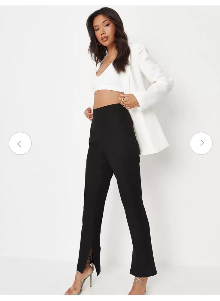 Missguided Women Black Solid Slim Fit Parallel Tro