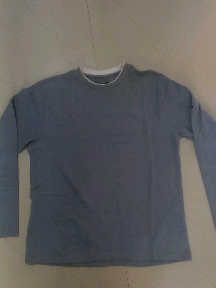 Men's Blue Long Sleeve T-Shirt