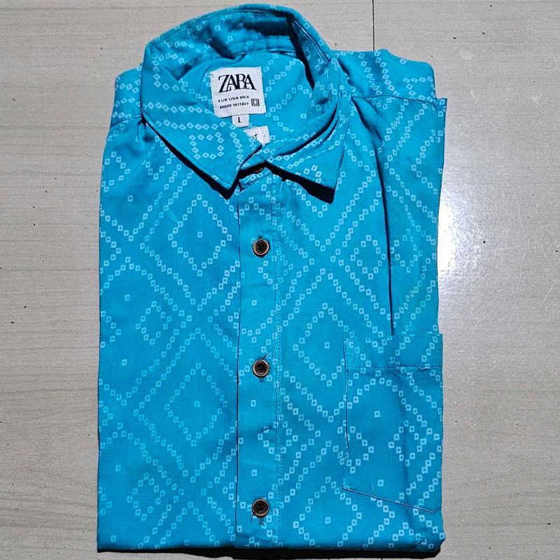 ZARA Blue Patterned Shirt