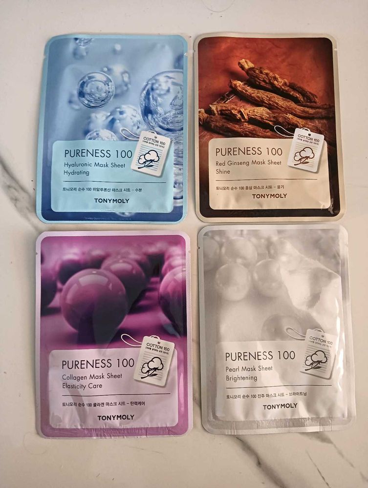TONYMOLY Pureness 100 Mask Sheet Set (4 Masks)
