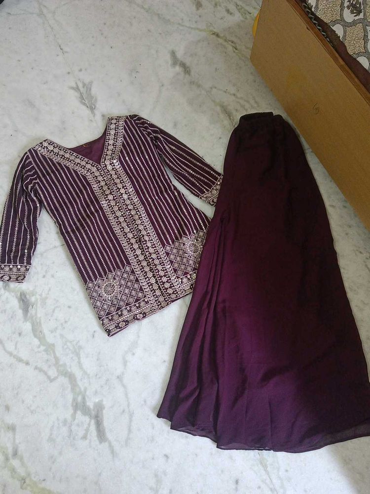 Embroidered sharara set