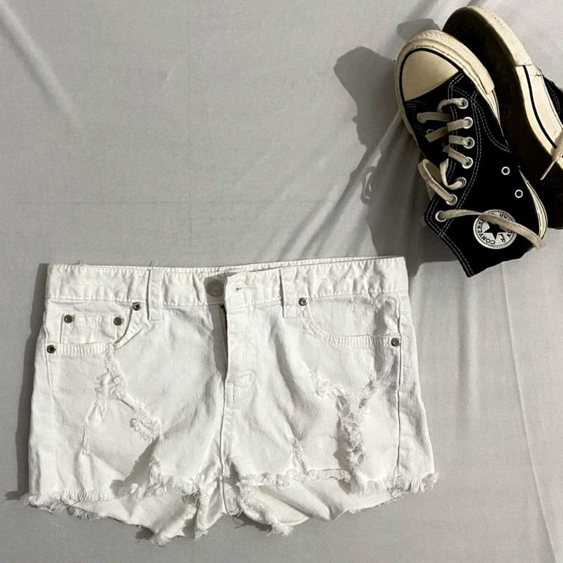 White Hipster Shorts