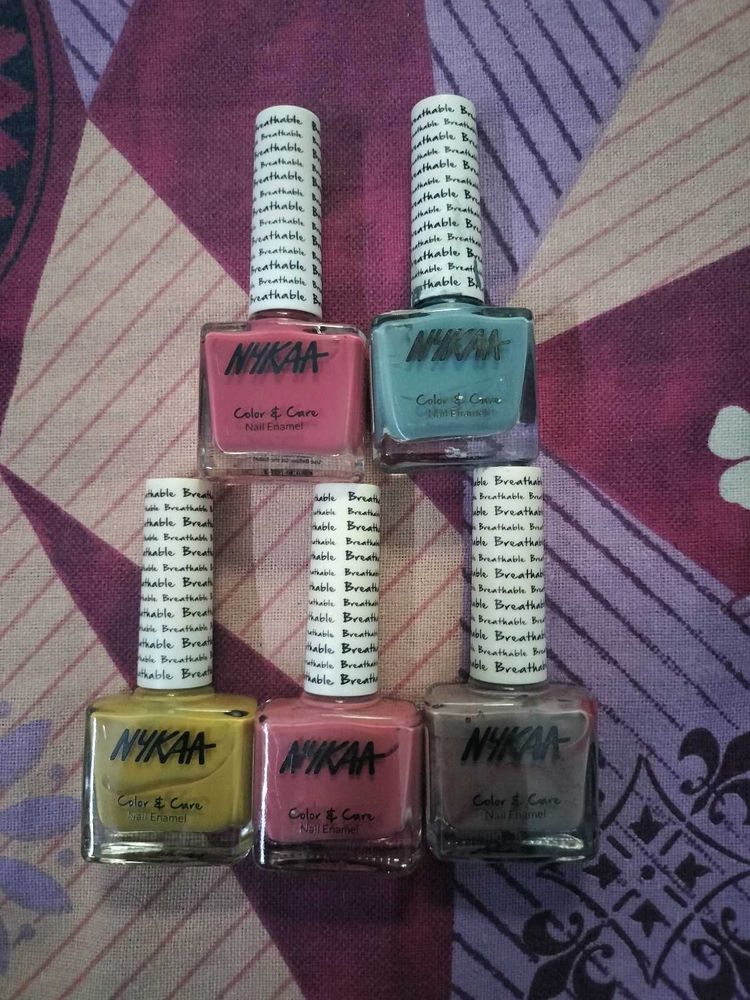 Nykaa Color &amp; Care Nail Enamel (5 Pcs)