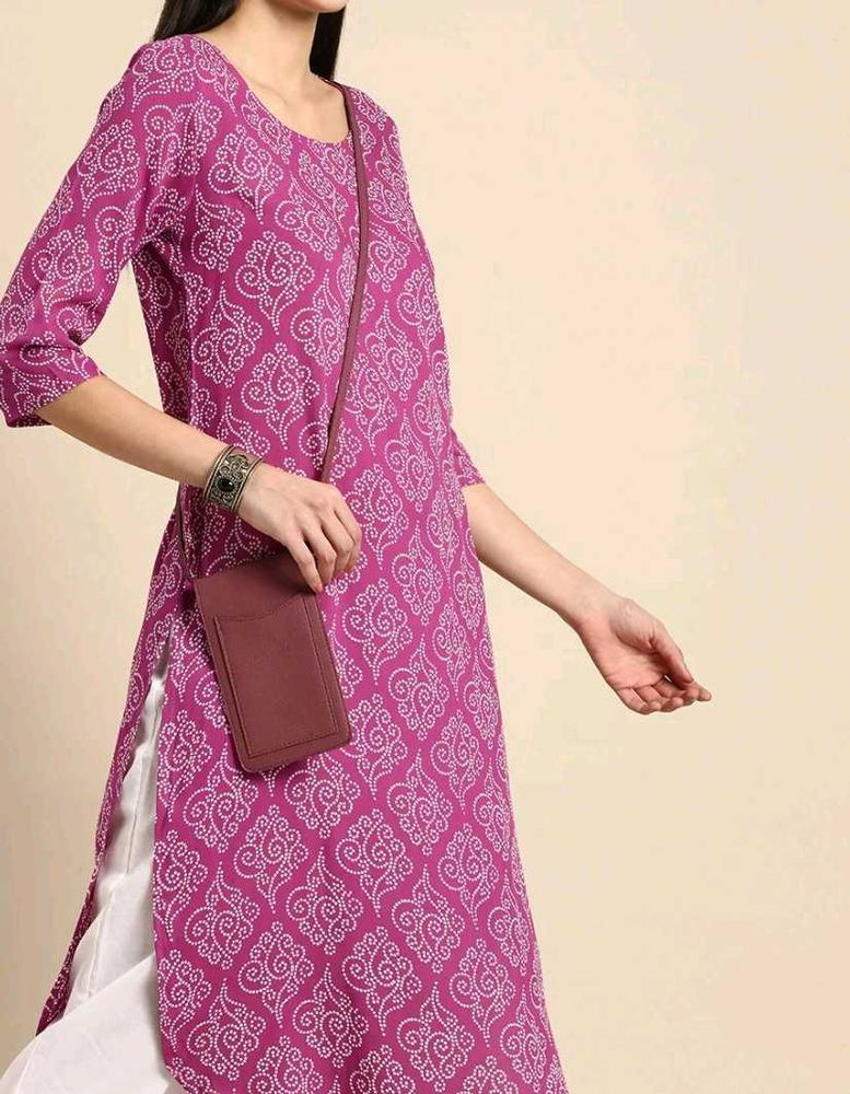 Printed Purple Kurta