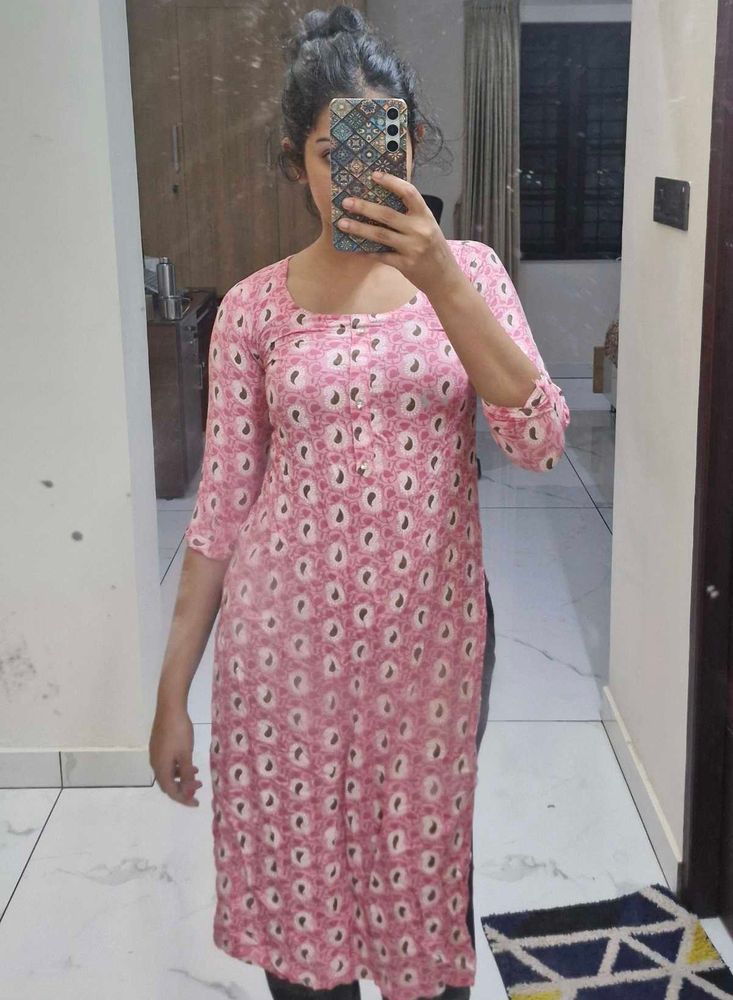 Cute Printed Pink Kurta