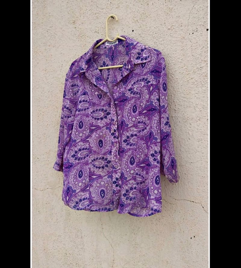 Vintage Purple Paisley Button-Down