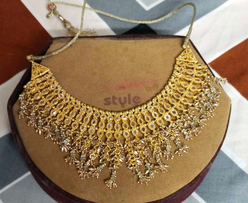 Precious White Stone Set With Earrings