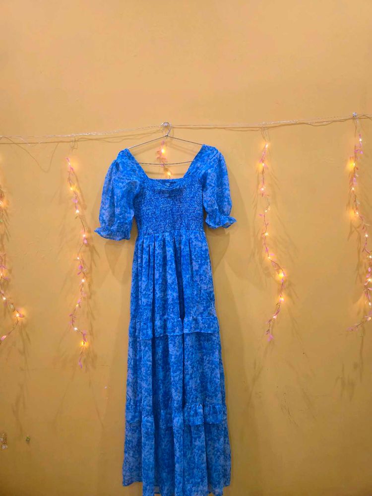 Blue Floral Maxi Dress