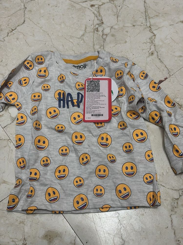 Emoji Print Long Sleeve Tee