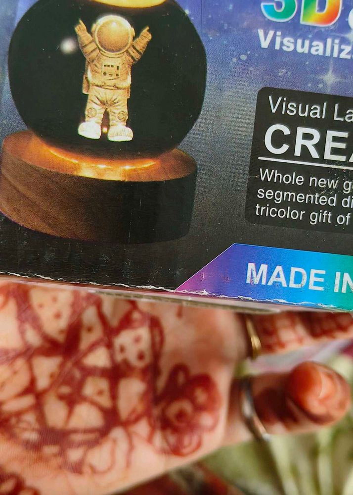 Crystal Ball Night Light Lamp With Chargeing Cable