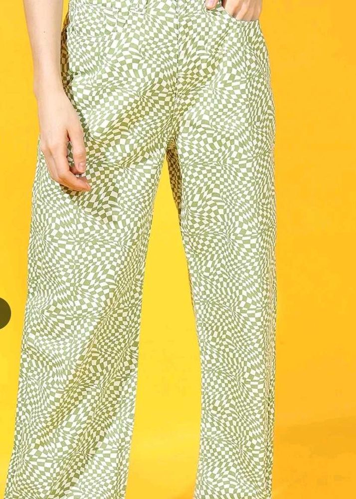 Green Patterned Pants