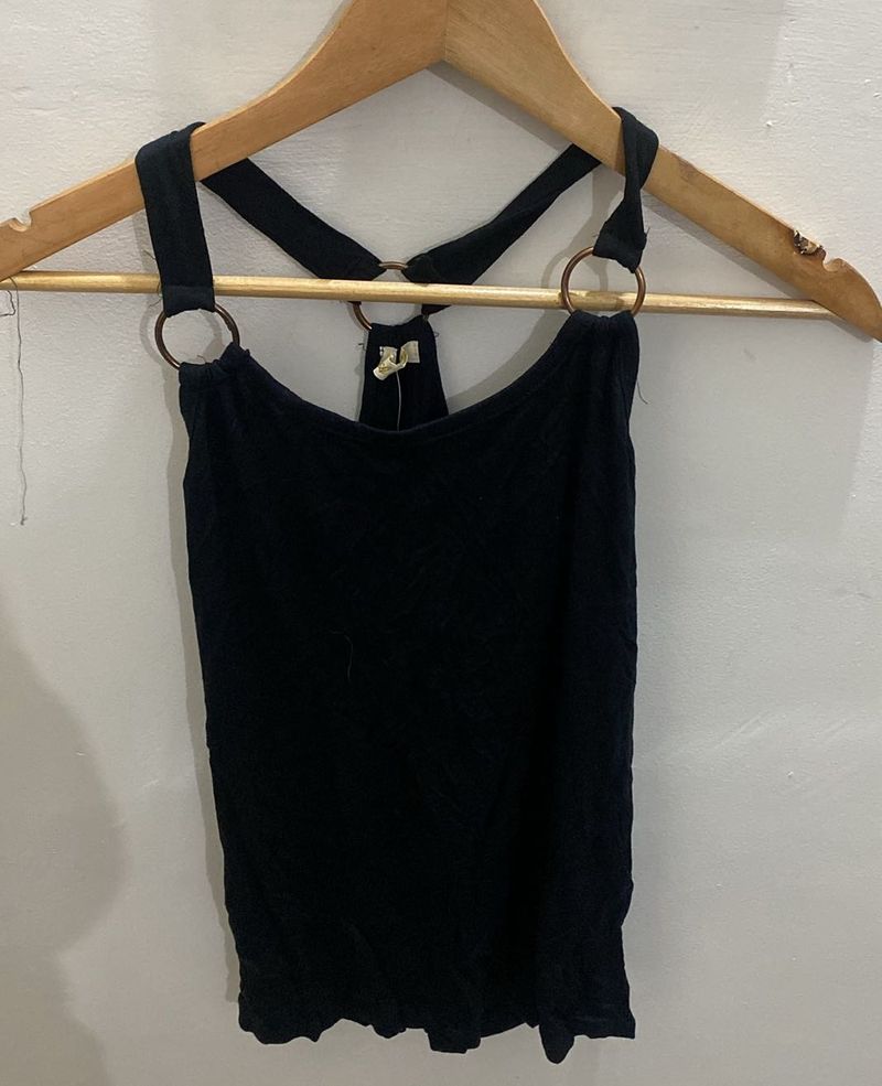 Black Ring Detail Tank Top