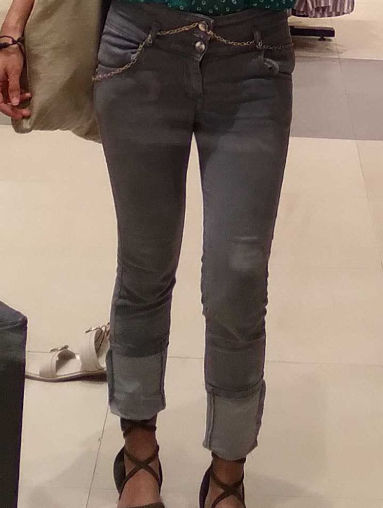 Low Waisted Skinny Grey Pants