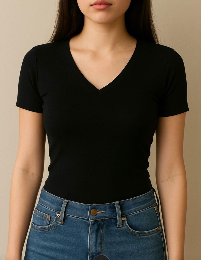 Classic Black V-Neck Tee