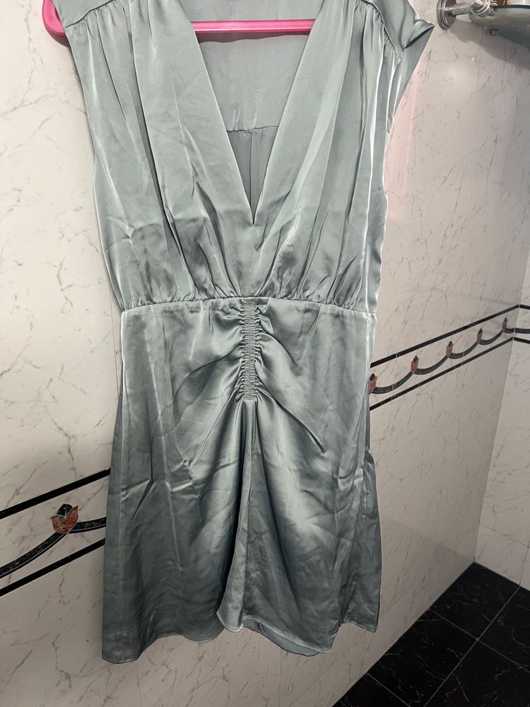 Silverish Green Dress.