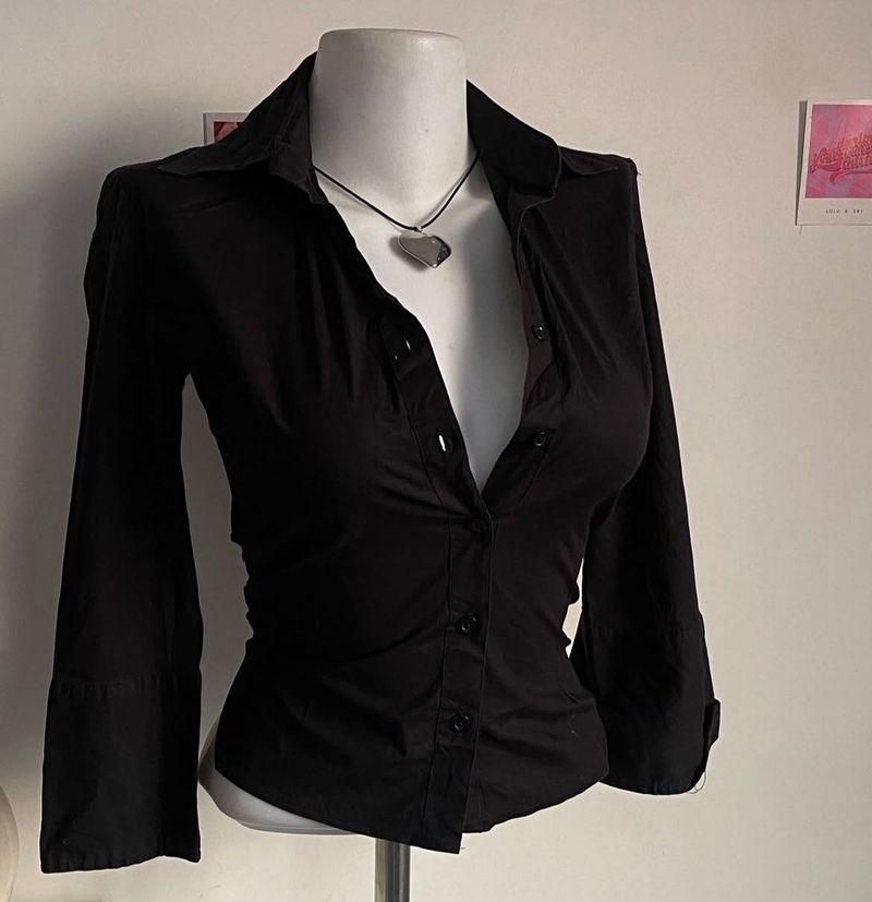 Black Fitted Button Up Shirt