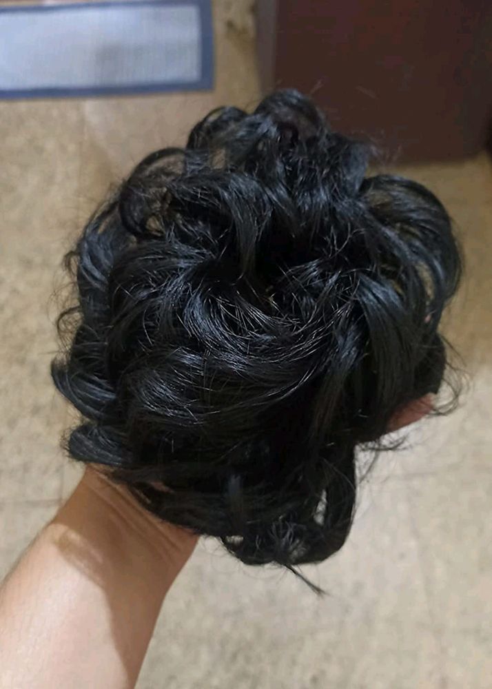 Hair Bun Juda Maker | Elastic Rubber Band Black