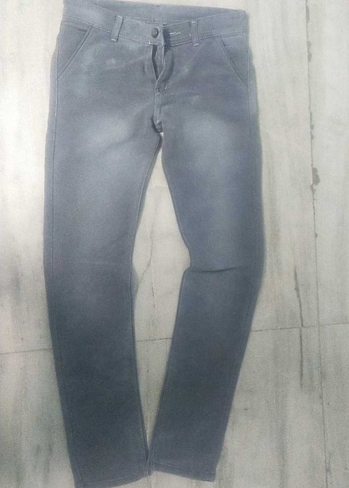 Gray Denim Pants
