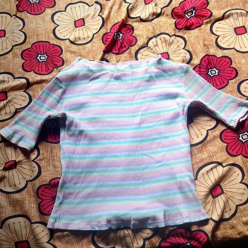 A Nice Beautiful Multicolored Crop Top