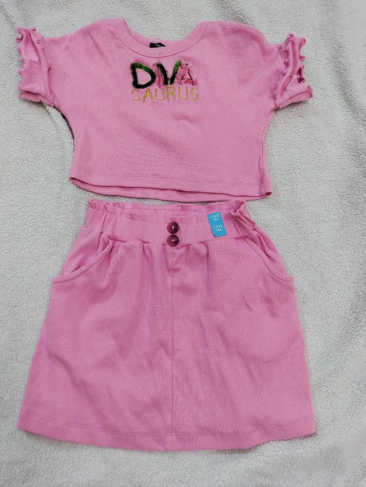 Pink Top and Skirt Set for Baby Girl