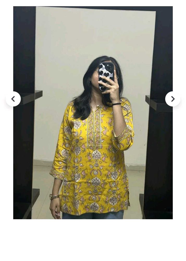 Yellow Floral Print Tunic