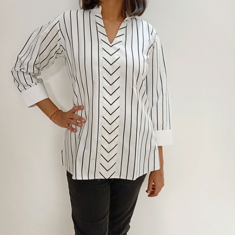 New Striped White Shirt