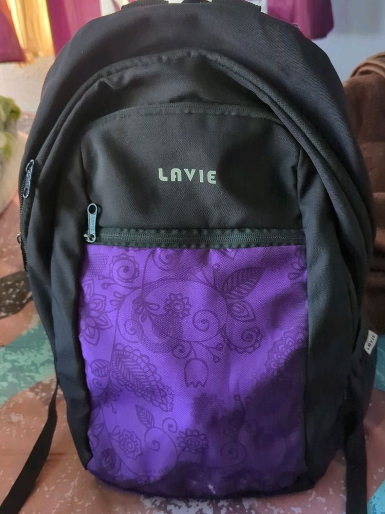 Black And Purple Lavie Backpack