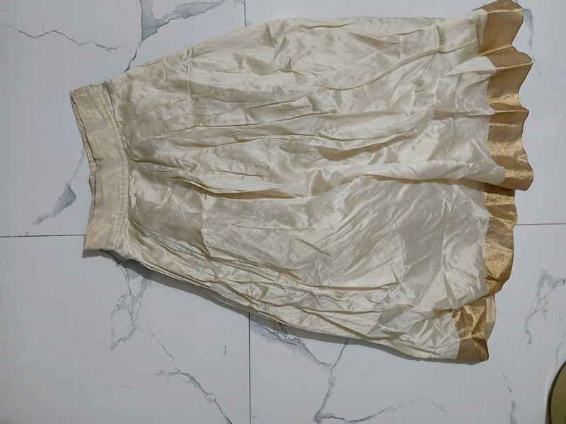 Cream &amp; Gold Silk Skirt