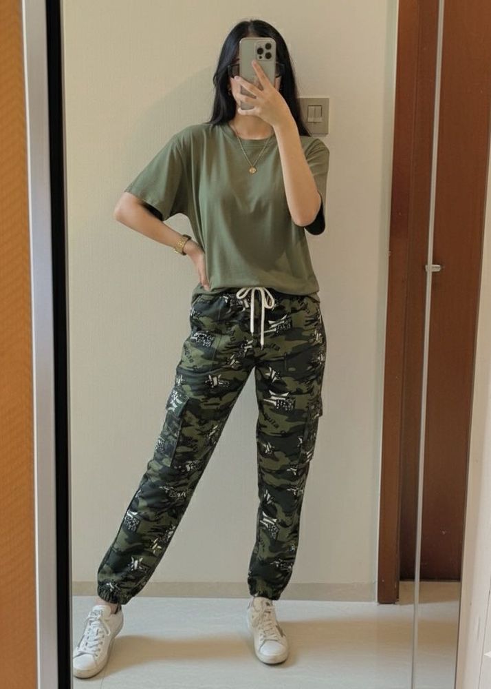 Camo Print Cargo Pants