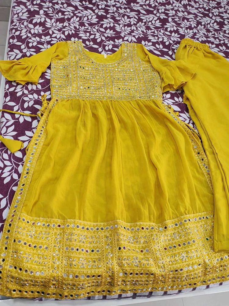 Yellow Embroidered Kurta Set