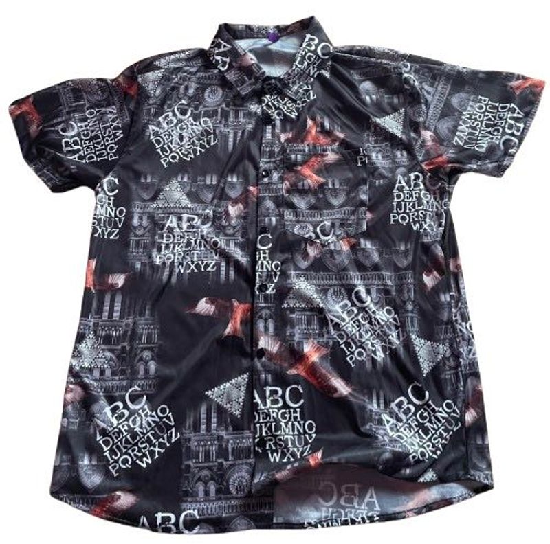 Abstract Print Button Down Shirt