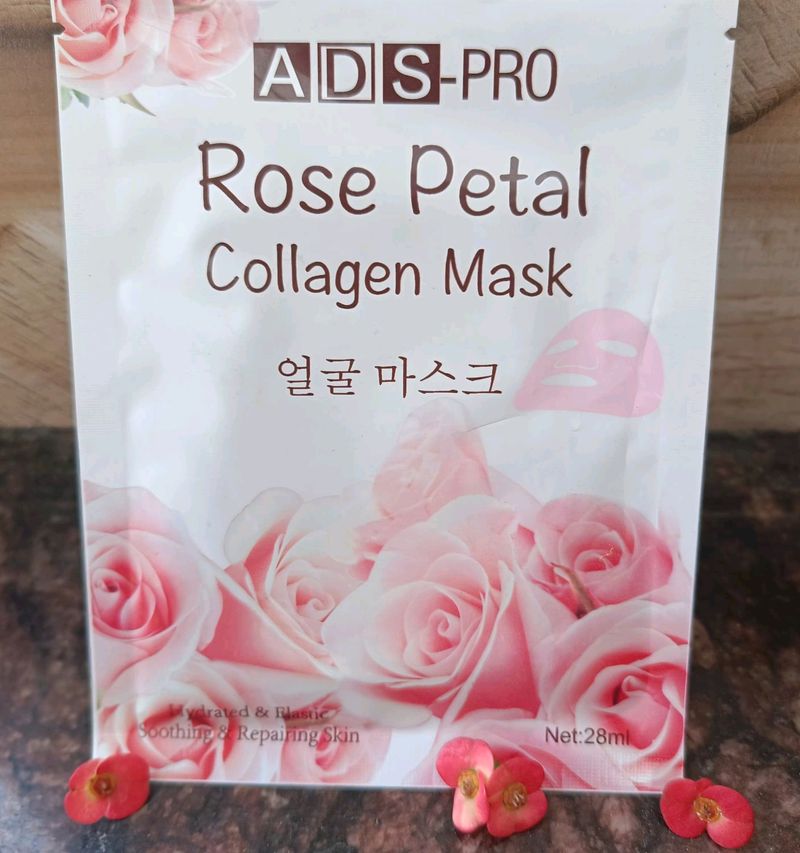 ADS Pro Rose Petal Collagen Mask 얼굴 마스크