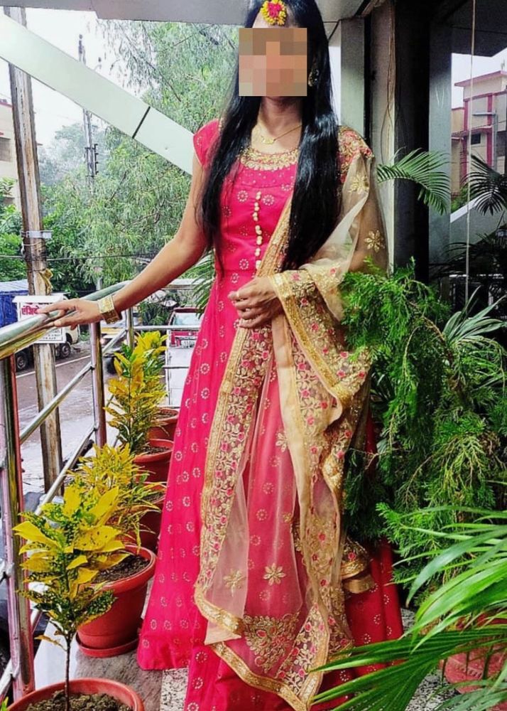 Ethnic Red Gown With Dupatta