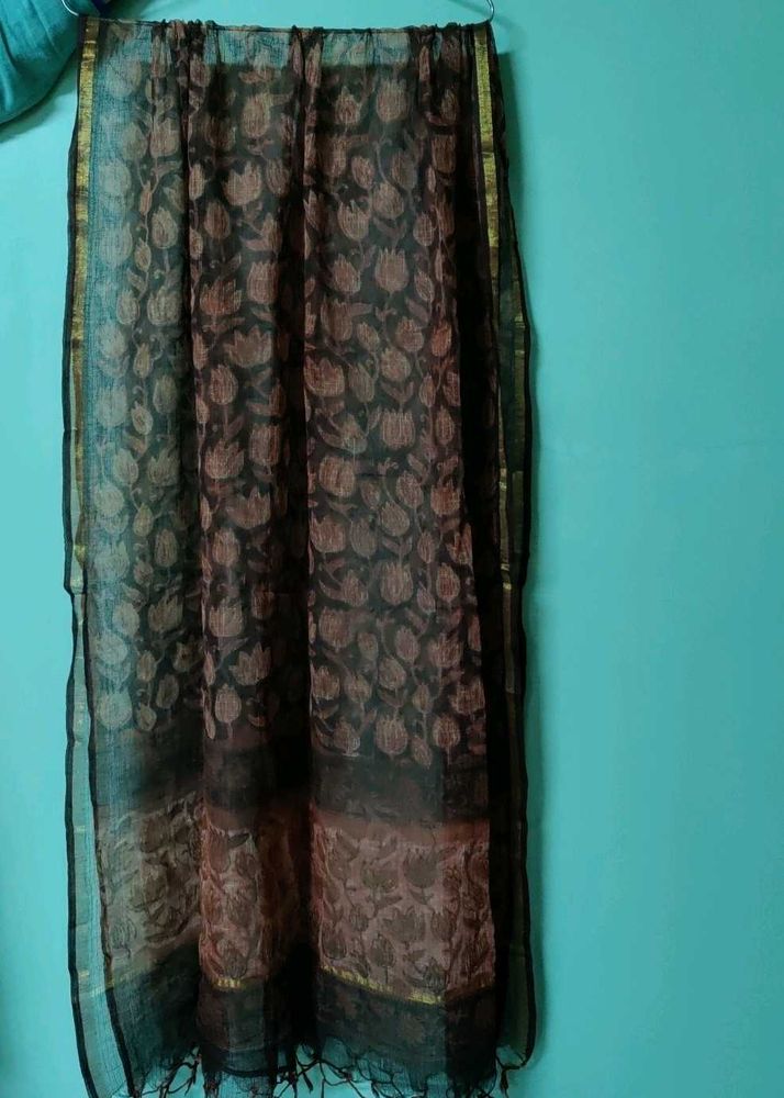 Kota Doria Dupatta in Vanaspati print✨