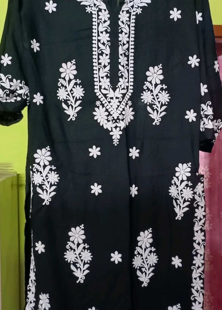 Black Embroidered Kurti