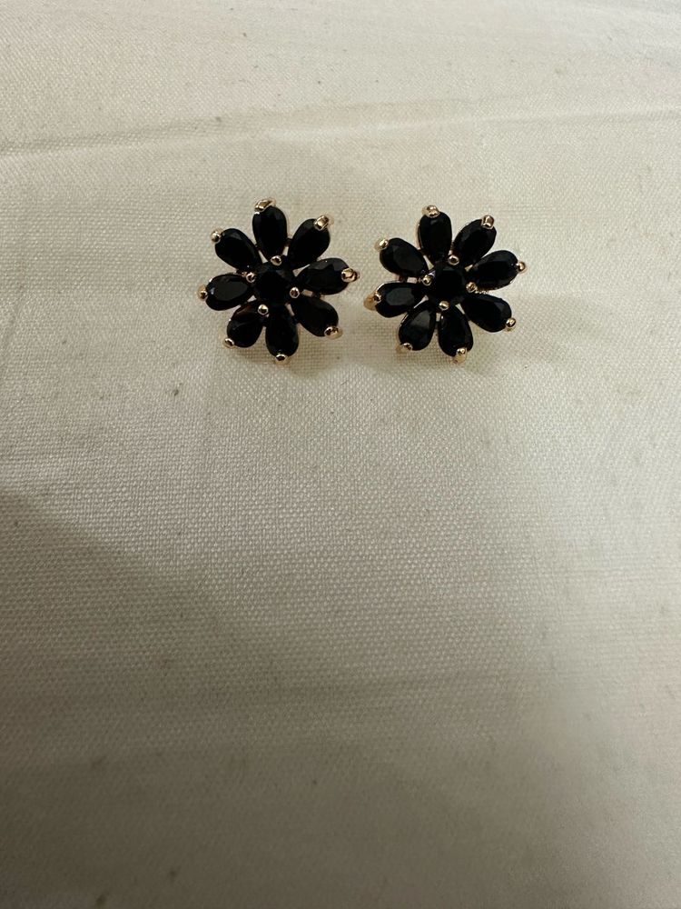 Black Flower Earrings