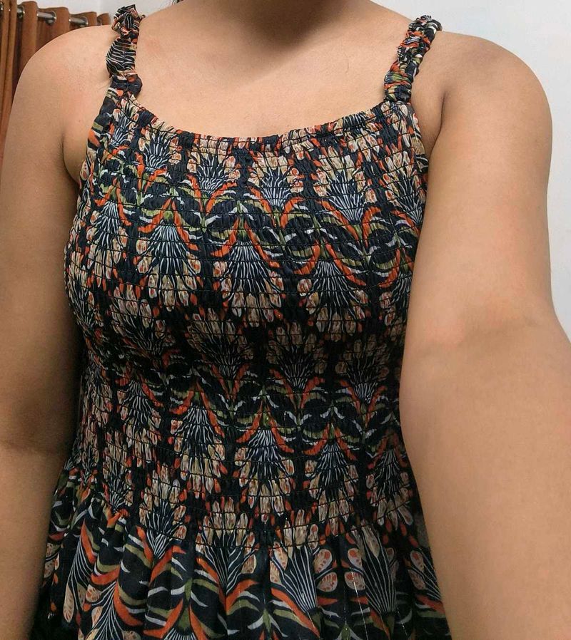 Patterned Smocked Sundress