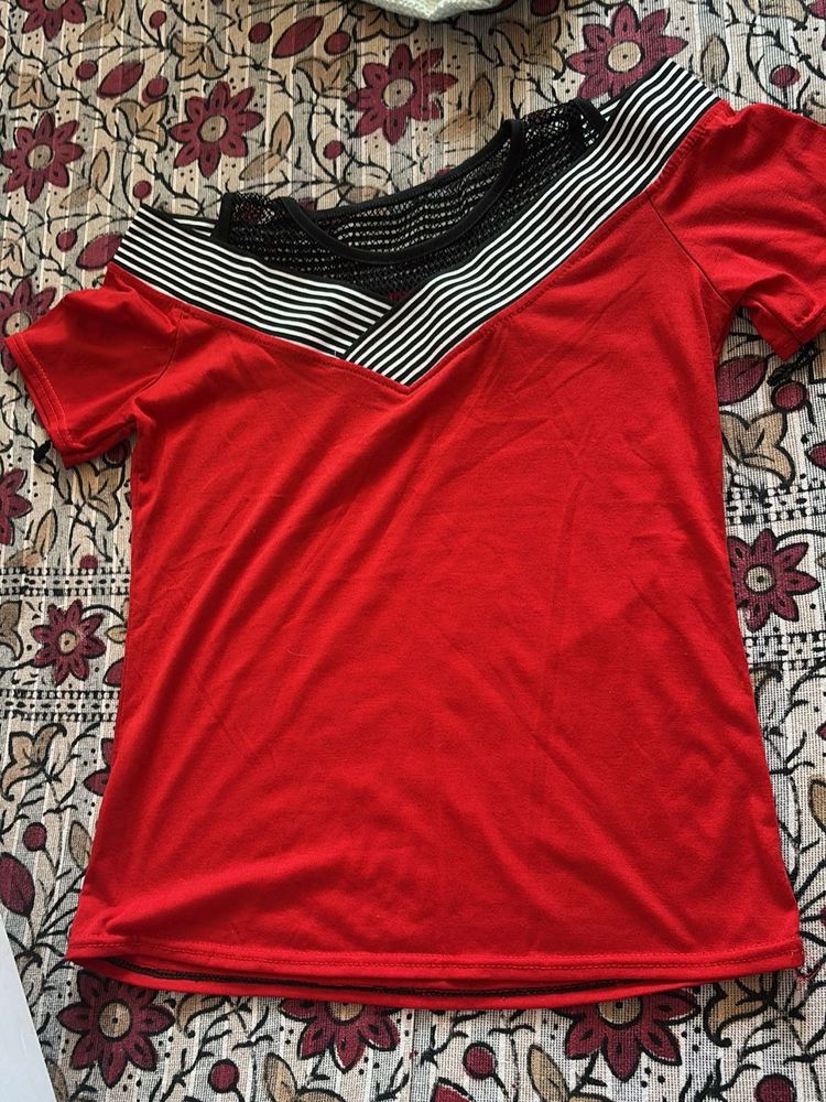 Red V-Neck T-Shirt