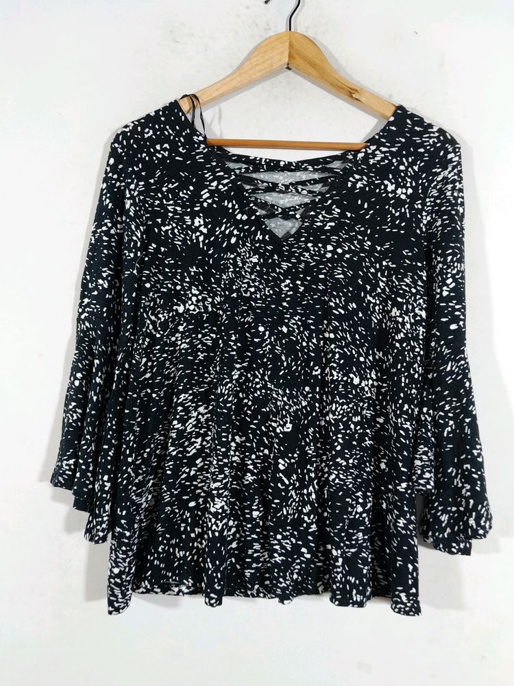 Lily Morgan  Black Printed Top (Women&#39;s)