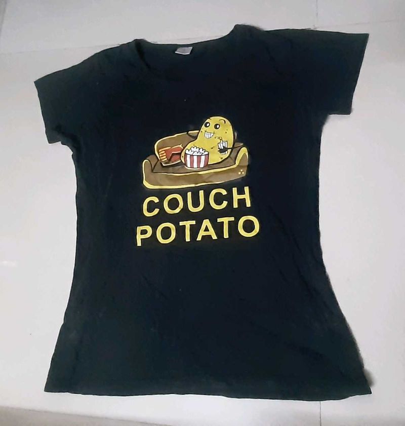 Printed Women&#39;s Black Tshirt