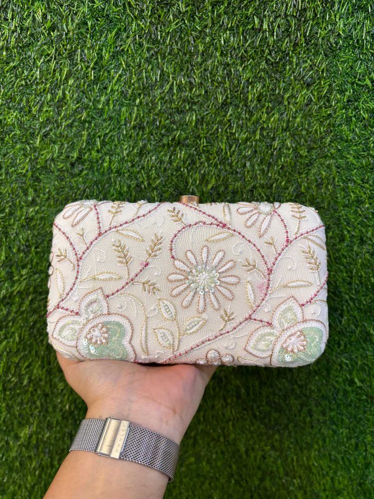 Floral Embroidered Clutch