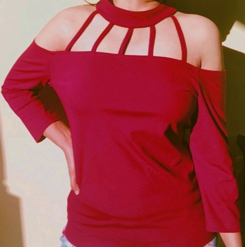 Fancy Maroon Top For Women