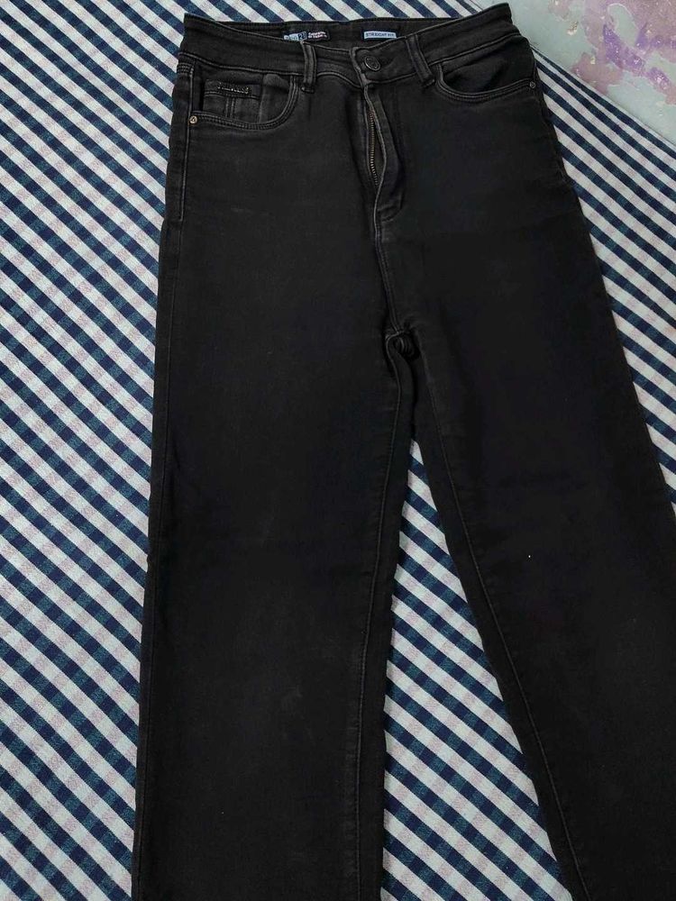 Black Straight Leg Jeans